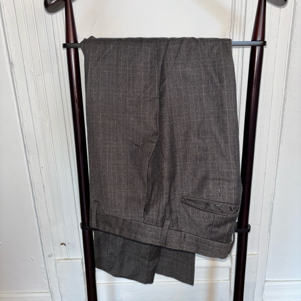 Banana Republic Gray Plaid Wool Dress Pants Trousers